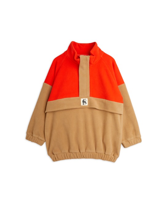 Fleece zip pullover Brown_2171012816