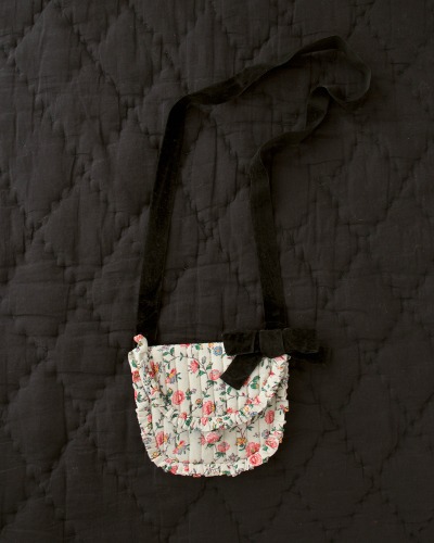QUILTED POUCH BAG_Ivory flower print_N8-W22