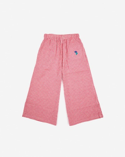 Pink Vichy woven culotte pants_123AC098